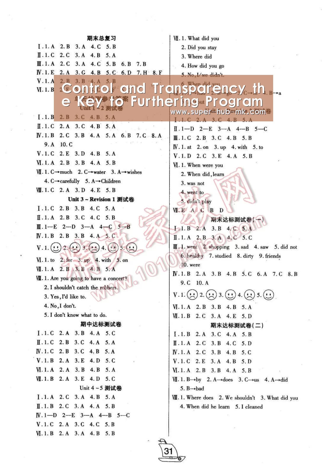 Control and Transparency the K